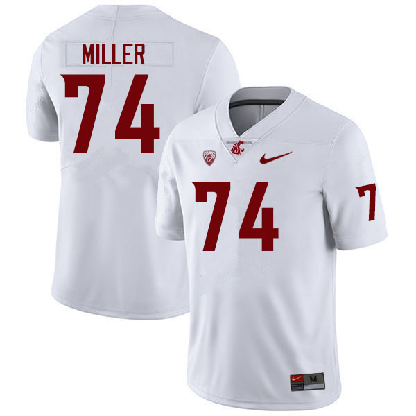 Men #74 Zack Miller Washington State Cougars College Football Jerseys Sale-White - Click Image to Close